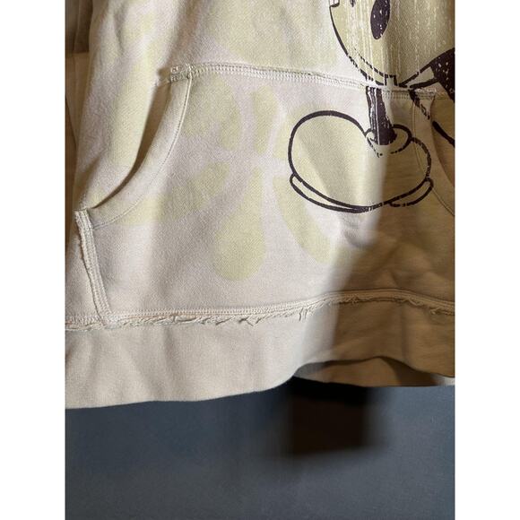 Disney Mickey Mouse Hoodie Womens XL Beige Walt Disney World Graphic Sweatshirt - Picture 2 of 6
